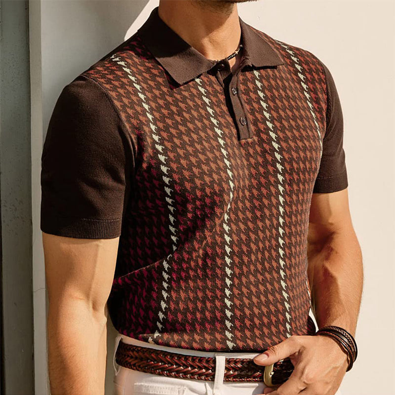 Eugene | Houndstooth Polo Shirt