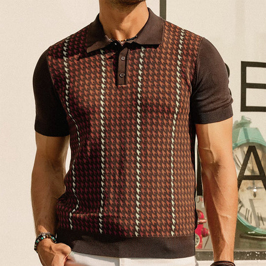 Eugene | Houndstooth Polo Shirt