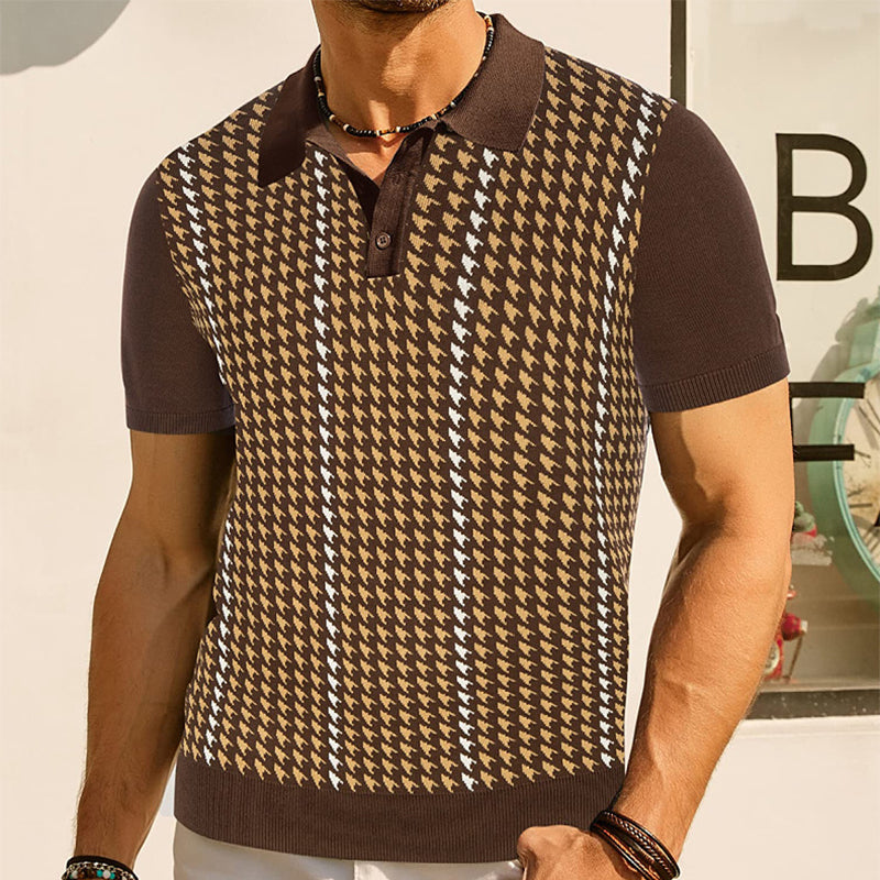 Eugene | Houndstooth Polo Shirt