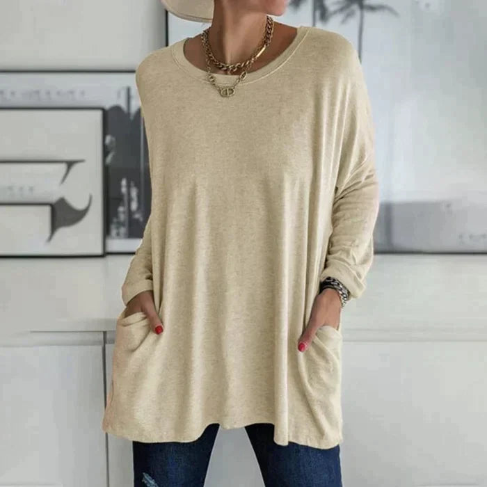 Evelyn | Side Pockets Tunic Length Top
