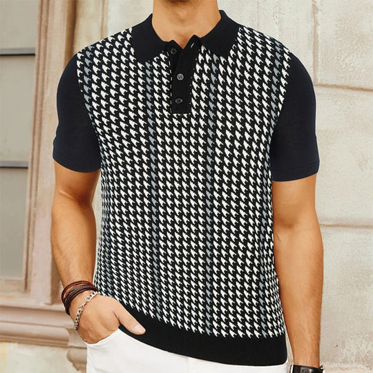Eugene | Houndstooth Polo Shirt