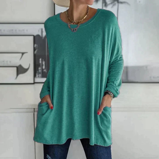 Evelyn | Side Pockets Tunic Length Top