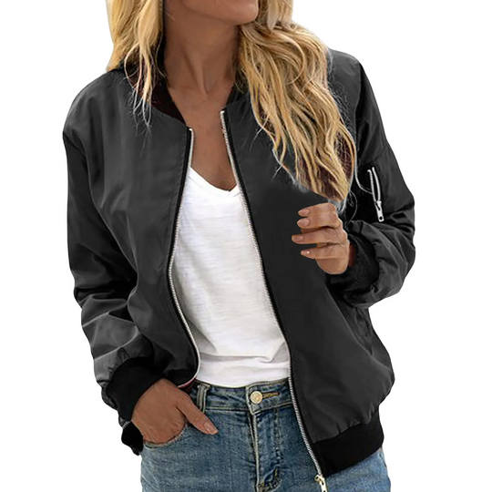 Women's Modern Zip Up Bomber Jacket