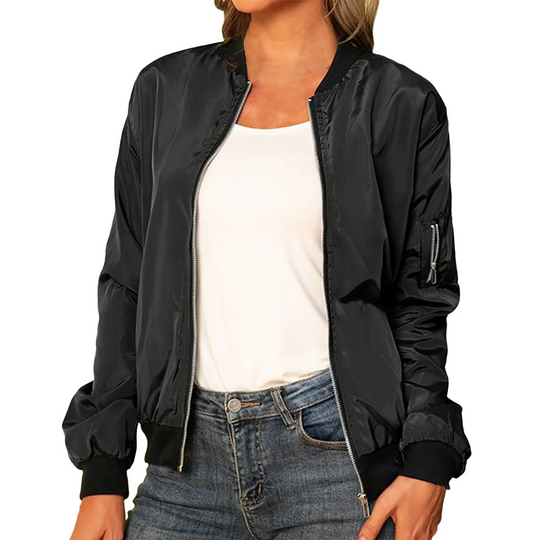Women's Modern Zip Up Bomber Jacket