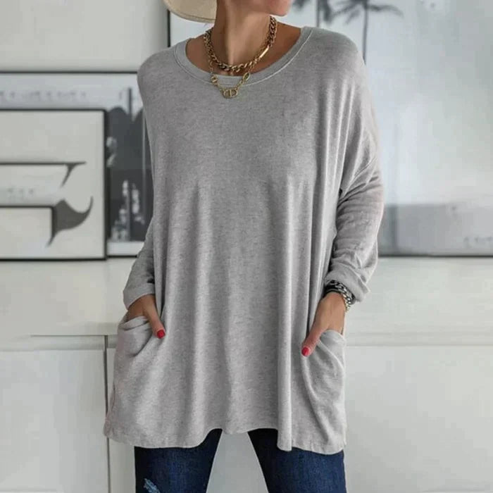 Evelyn | Side Pockets Tunic Length Top