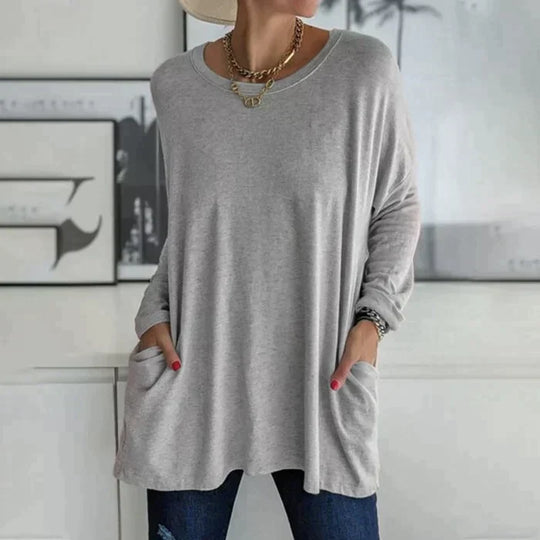 Evelyn | Side Pockets Tunic Length Top