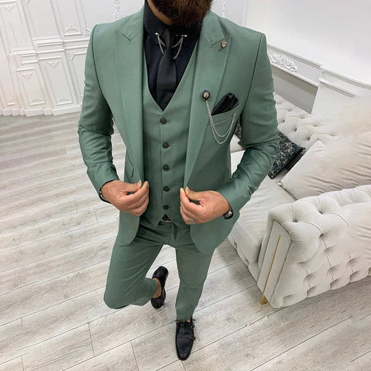 Men's Modern Formal Wedding Guest Suit 3 Piece Set