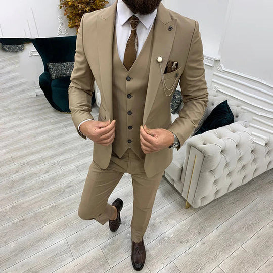 Men's Modern Formal Wedding Guest Suit 3 Piece Set