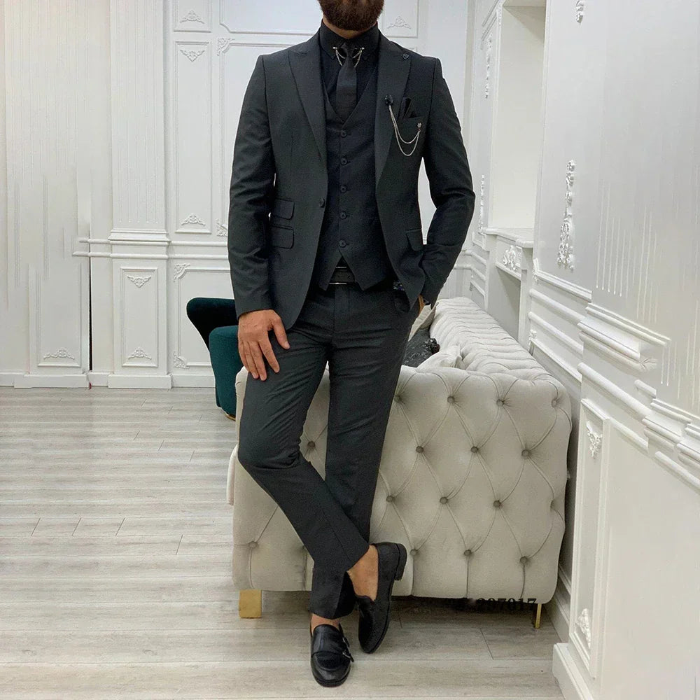 Men's Modern Formal Wedding Guest Suit 3 Piece Set
