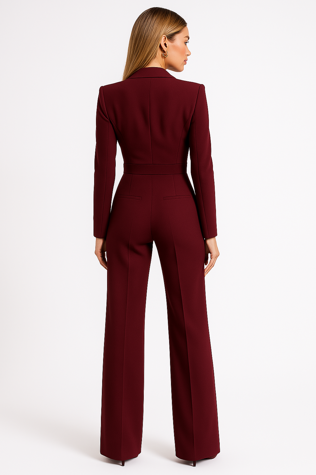 Women's V-Neck Long Sleeve Jumpsuit