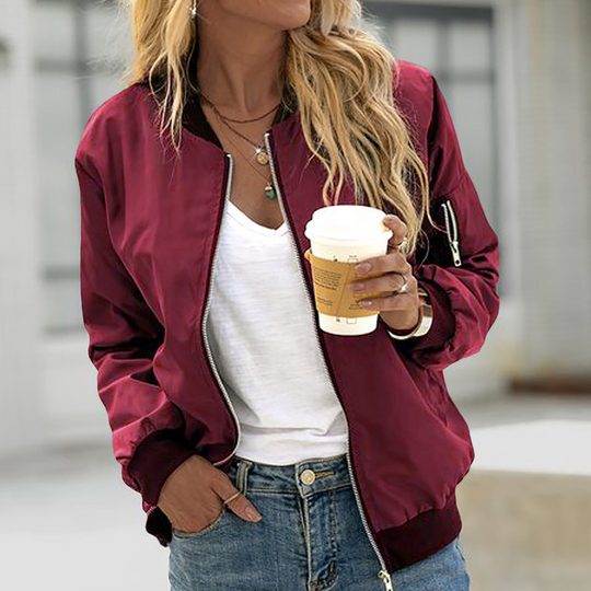 Women's Modern Zip Up Bomber Jacket