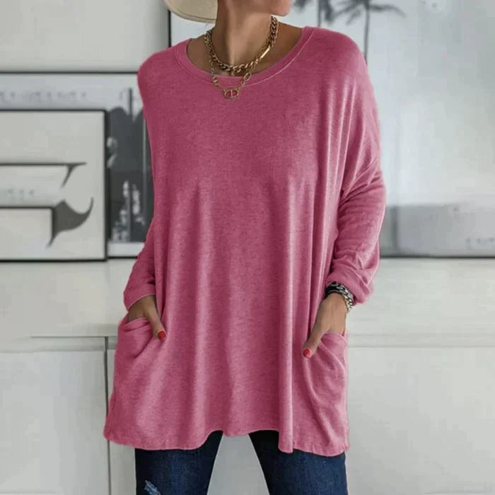 Evelyn | Side Pockets Tunic Length Top
