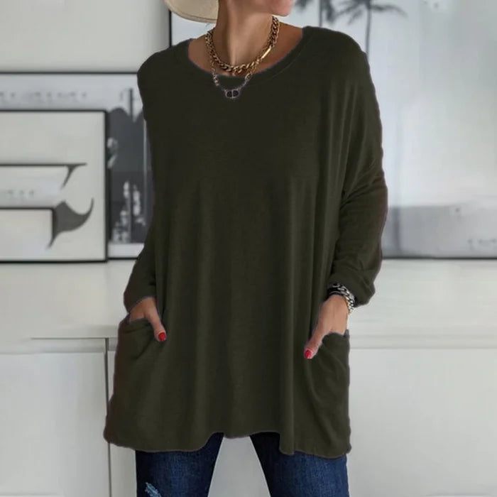 Evelyn | Side Pockets Tunic Length Top