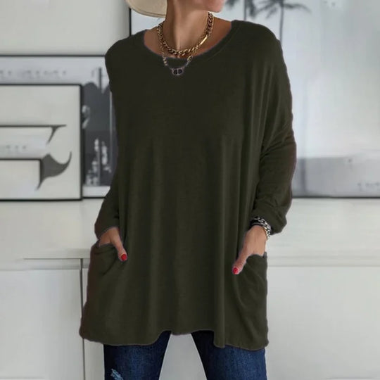 Evelyn | Side Pockets Tunic Length Top