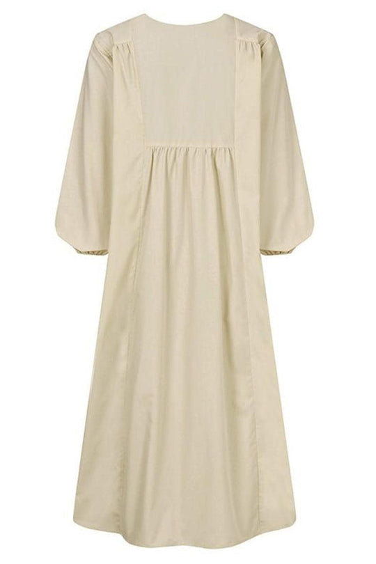 Clara | V-Neck Balloon Sleeve Midi Dress