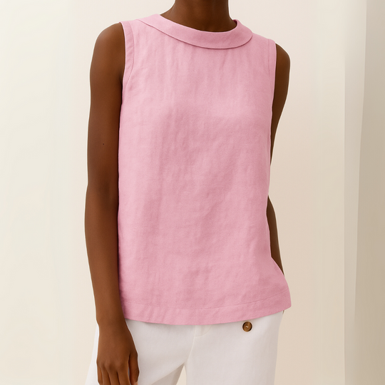 Alyssa | Sleeveless Roll Collar Top