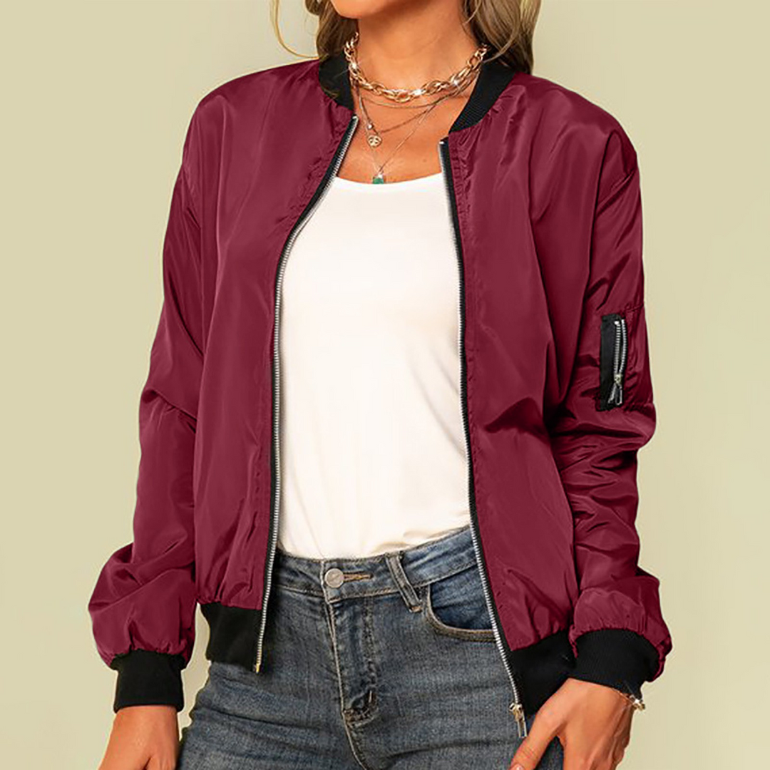 Women's Modern Zip Up Bomber Jacket