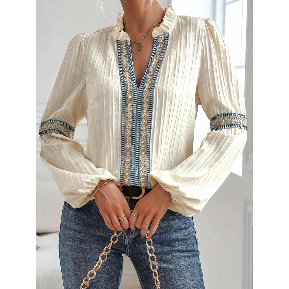 Women's V-Neck Long-Sleeve Blouse