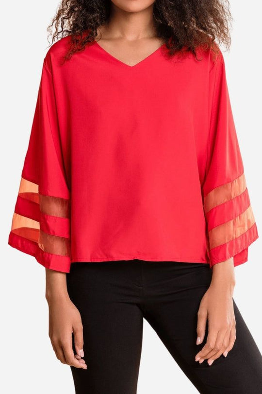 Emma | V-Neck Bell Sleeve Blouse