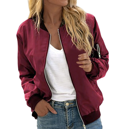 Women's Modern Zip Up Bomber Jacket