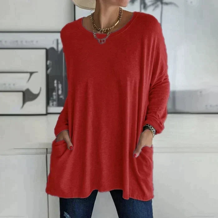 Evelyn | Side Pockets Tunic Length Top