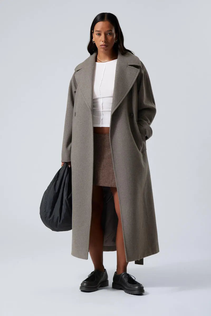 Women's Long Overcoat with Pockets