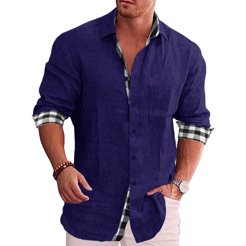Men's Checkered Sleeve Top