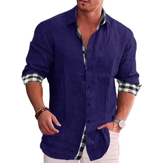 Men's Checkered Sleeve Top