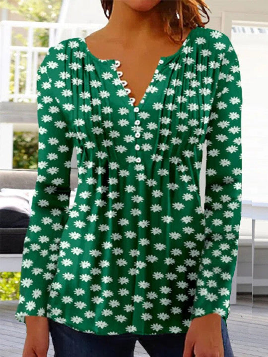 Women's Floral Three Quarter Sleeve Top