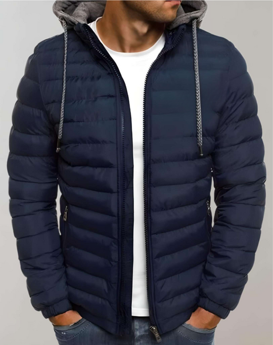 Men's Zipper Hooded Jacket with Pockets