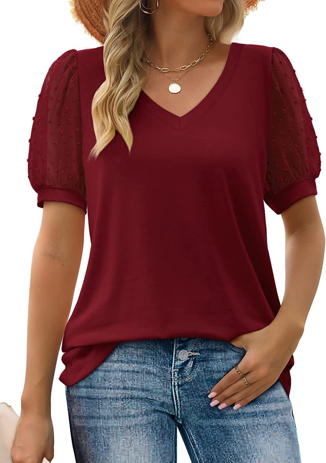 Women's V-Neck Short Sleeve Top