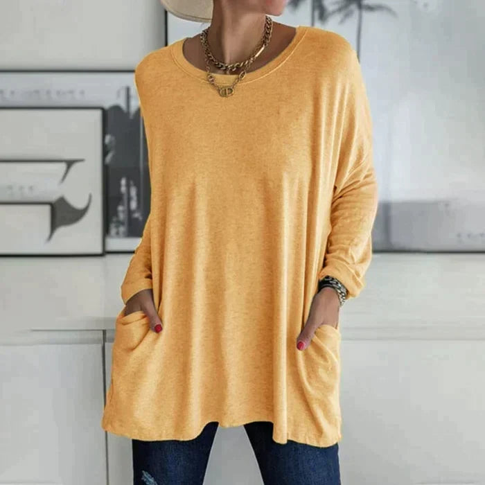Evelyn | Side Pockets Tunic Length Top