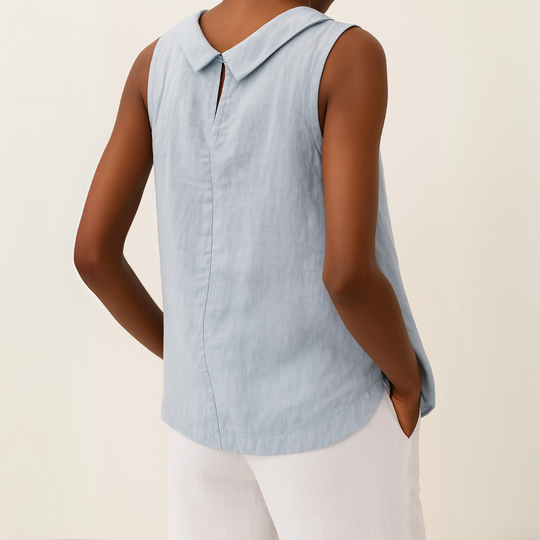 Alyssa | Sleeveless Roll Collar Top