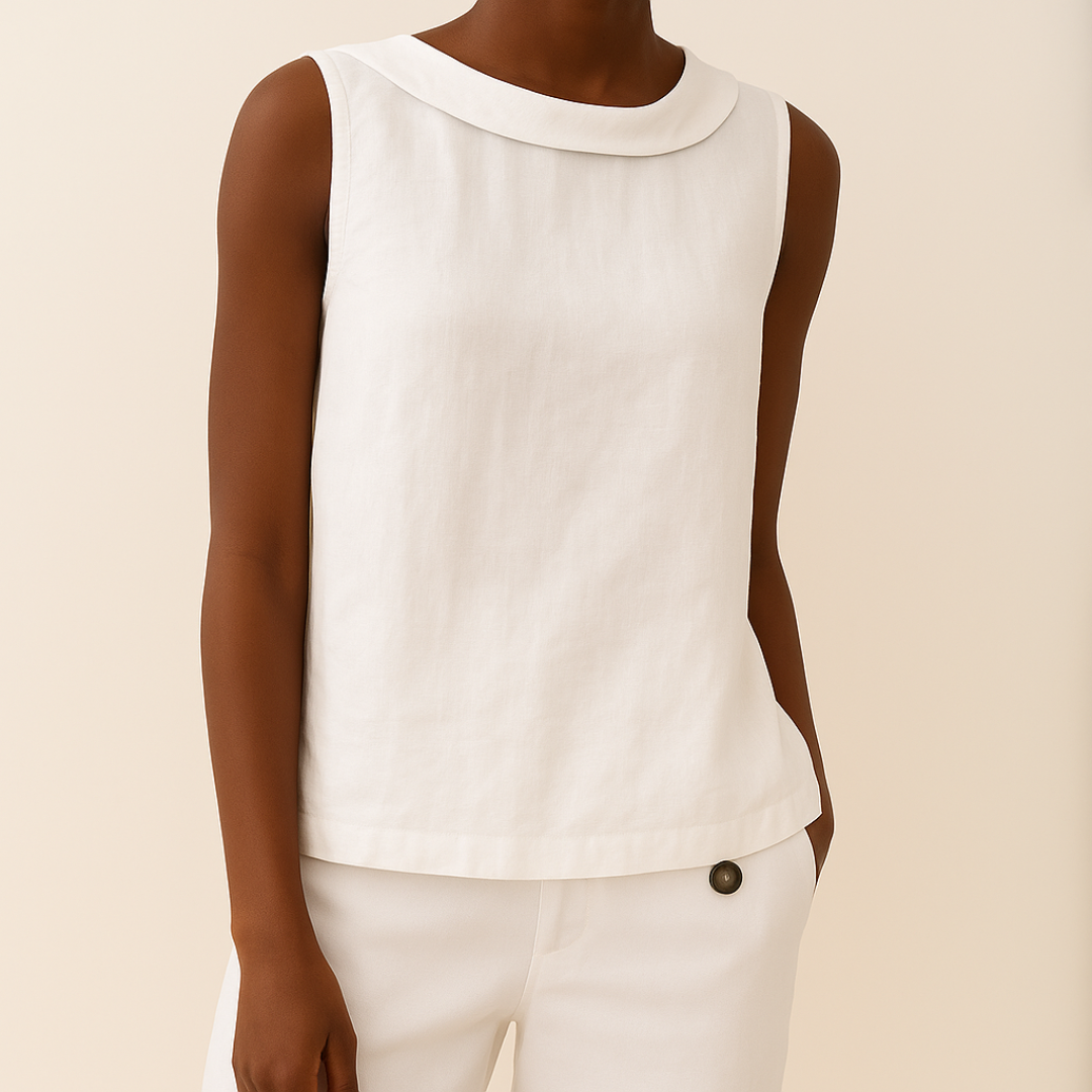 Alyssa | Sleeveless Roll Collar Top