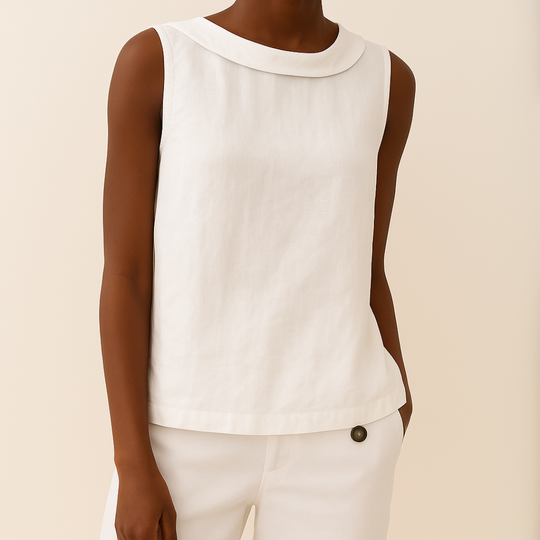 Alyssa | Sleeveless Roll Collar Top