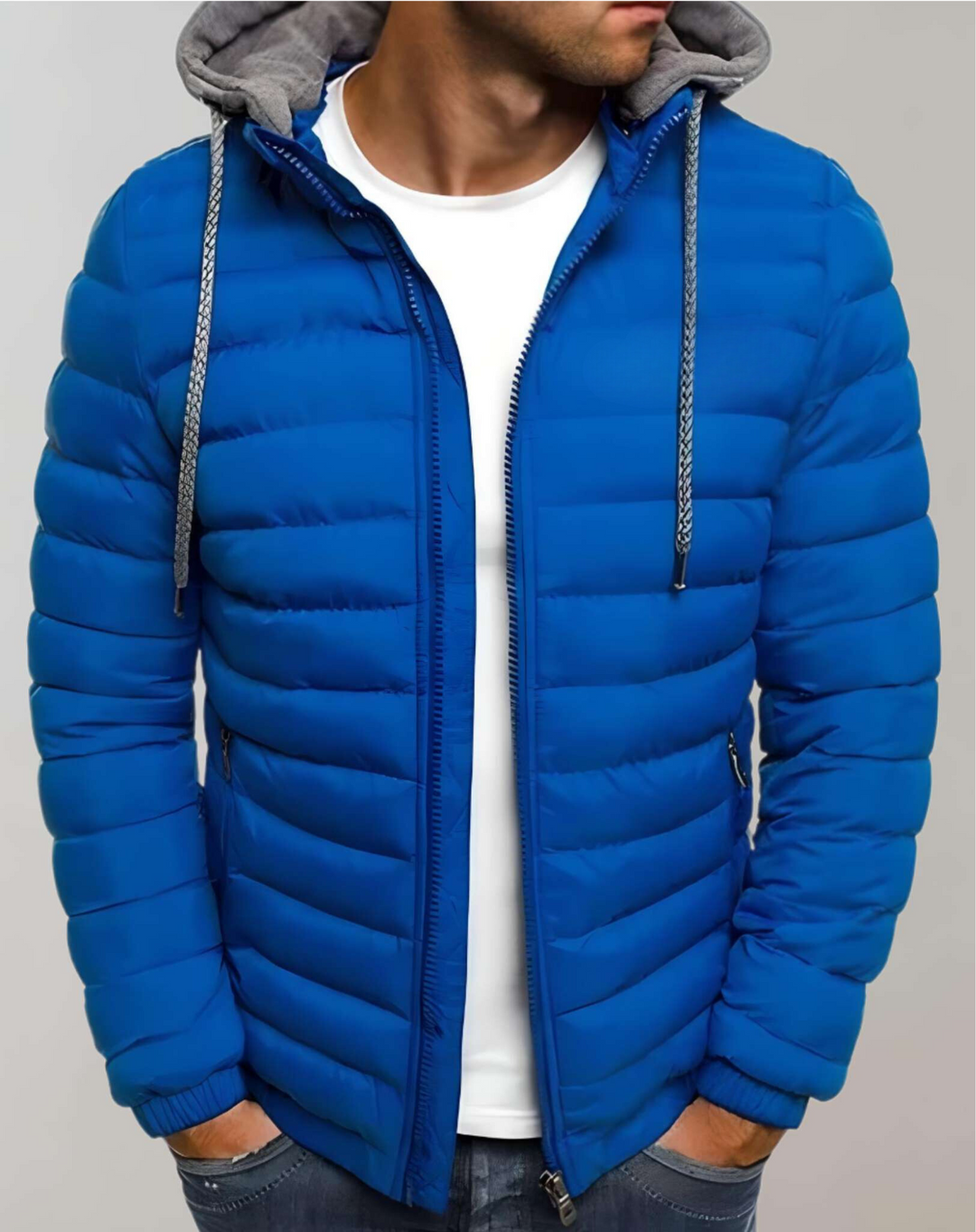 Men's Zipper Hooded Jacket with Pockets