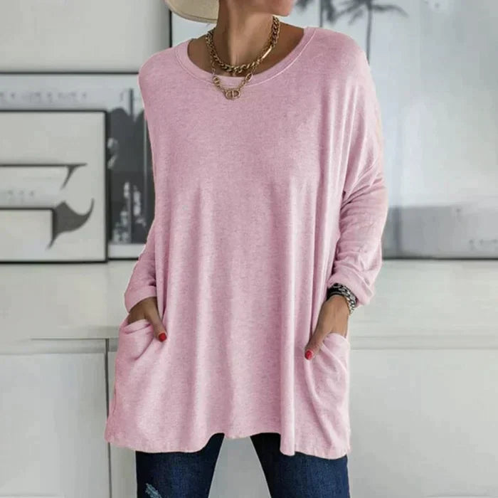 Evelyn | Side Pockets Tunic Length Top