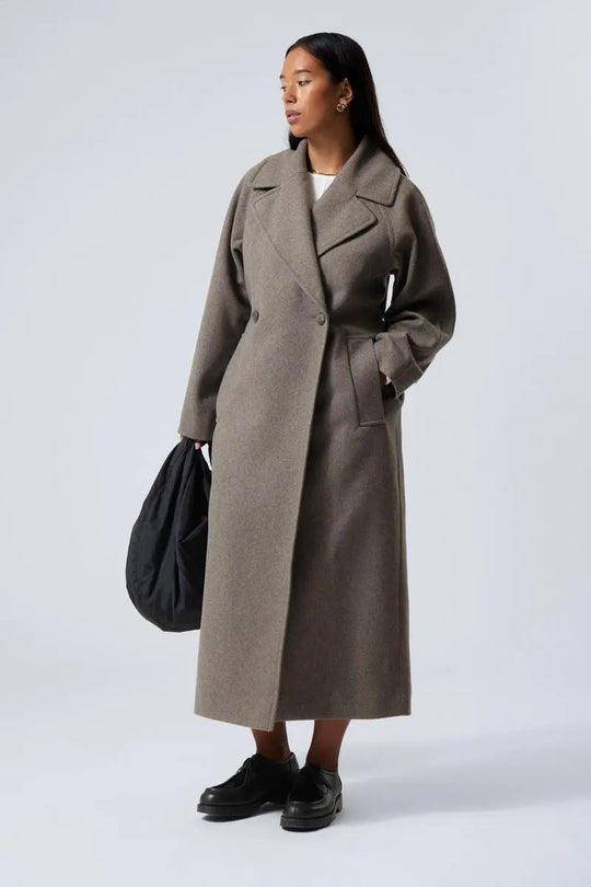 Women's Long Overcoat with Pockets