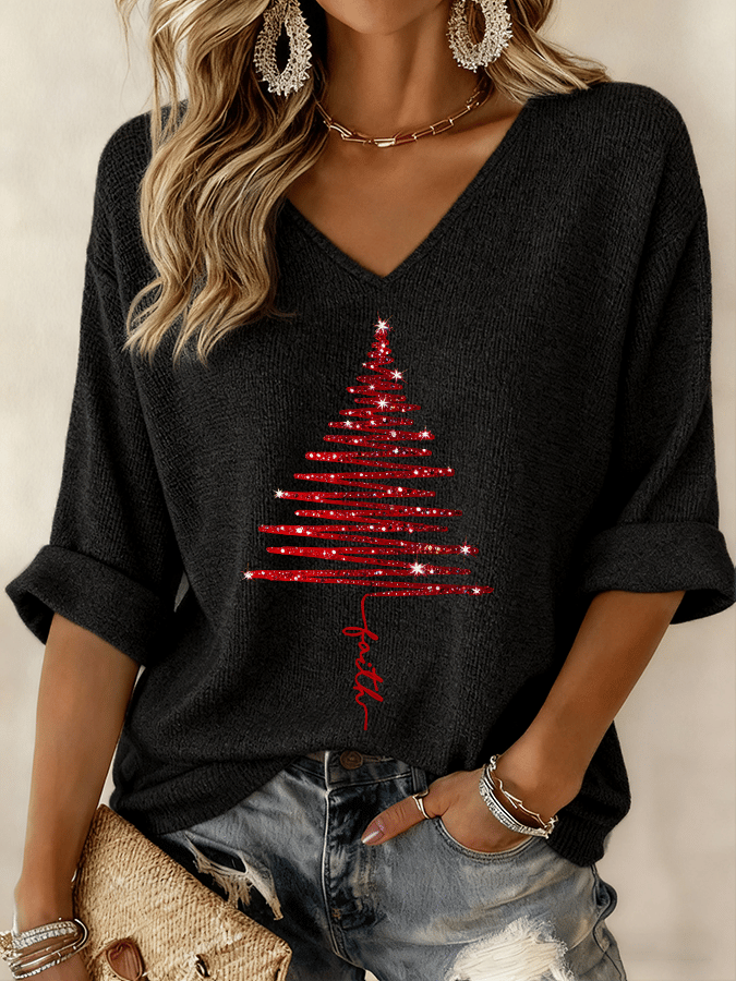 Sarah | Tie-Waist V-Neck Blouse