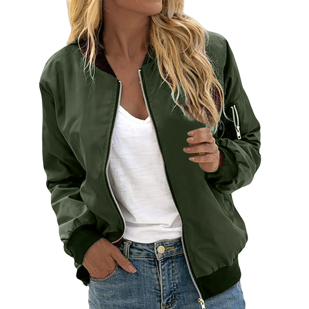 Women's Modern Zip Up Bomber Jacket