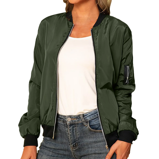 Women's Modern Zip Up Bomber Jacket