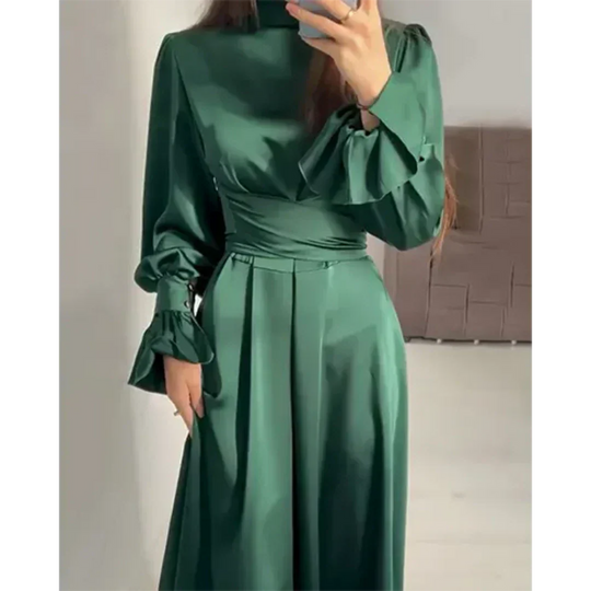 Women's Long-Sleeve Wedding Guest Maxi Dress