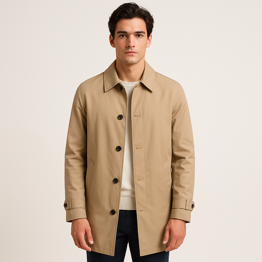 Men's Button-Down Trench Coat