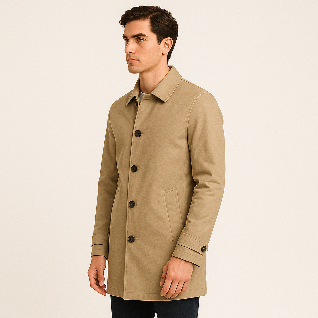 Men's Button-Down Trench Coat