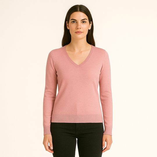 Women's V-Neck Slim Fit Jumper