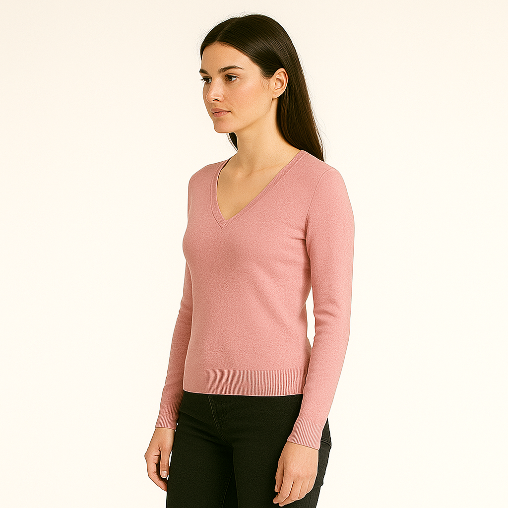 Women's V-Neck Slim Fit Jumper