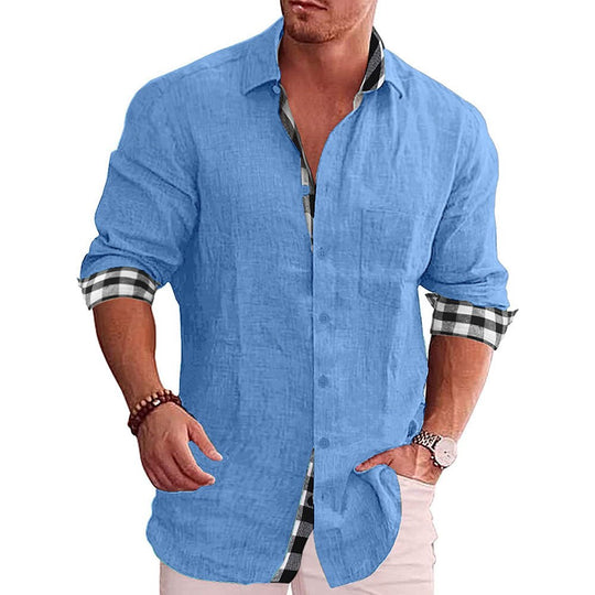Men's Checkered Sleeve Top