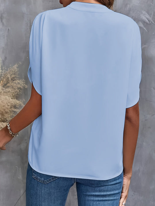 Women's Relaxed Fit V-Neck Short Sleeve Top