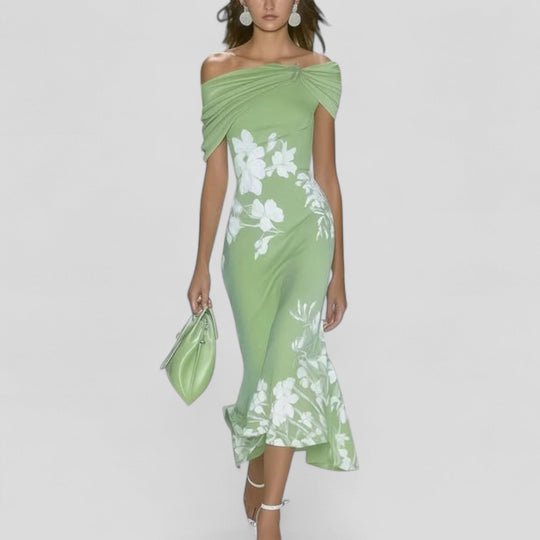 Floral midi dress for women featuring a relaxed silhouette, unique print, and soft breathable fabric, perfect for casual outings and summer events. 0