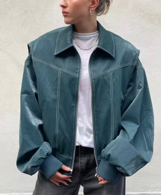 Women's Oversized Collar Bomber Jacket